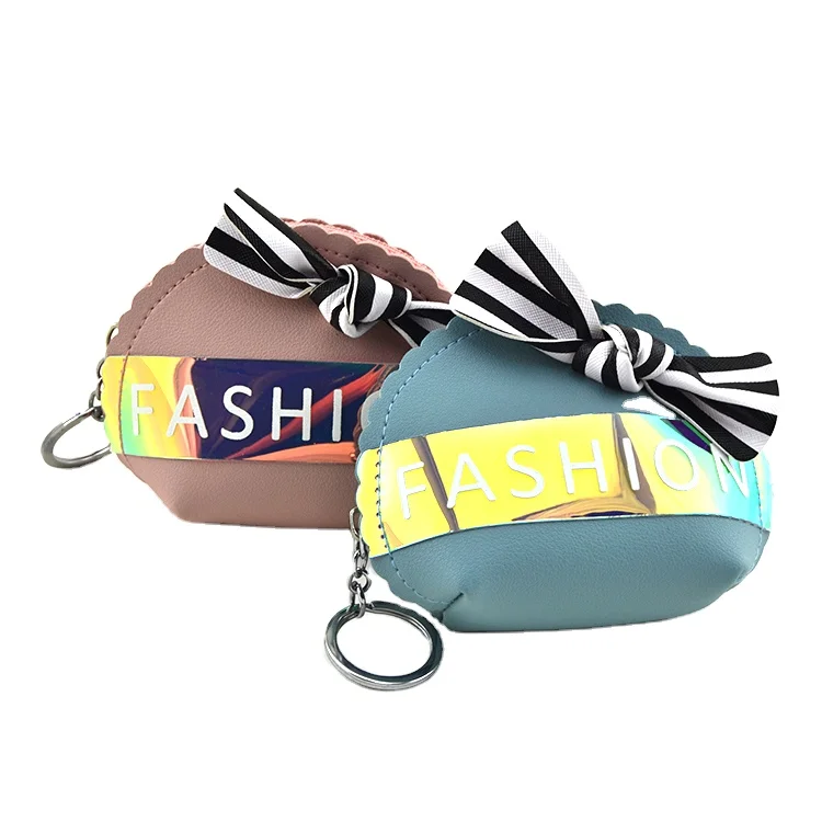 

bespoke 2021 cute mini dumplings shape PU wallet with metal keyring zipper for girls