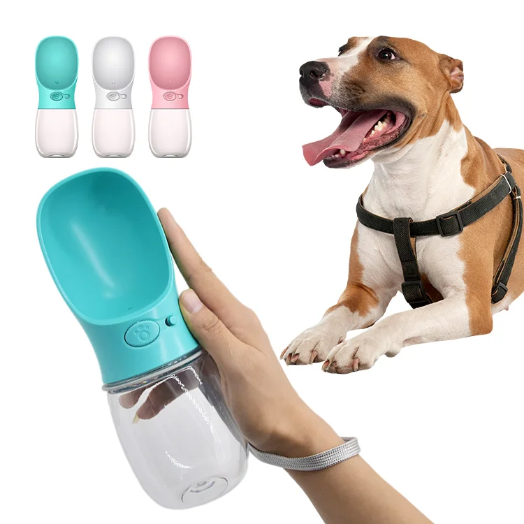 

U S warehouse shipment Amazon hot sale In stock dog travel leak proof portable dog water bottle botella de agua para perros, White green pink