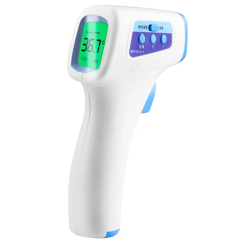 CHENG Pistola de term/ómetro infrarrojo para beb/és y Adultos con term/ómetro para beb/és de 32 grabaciones,Blue