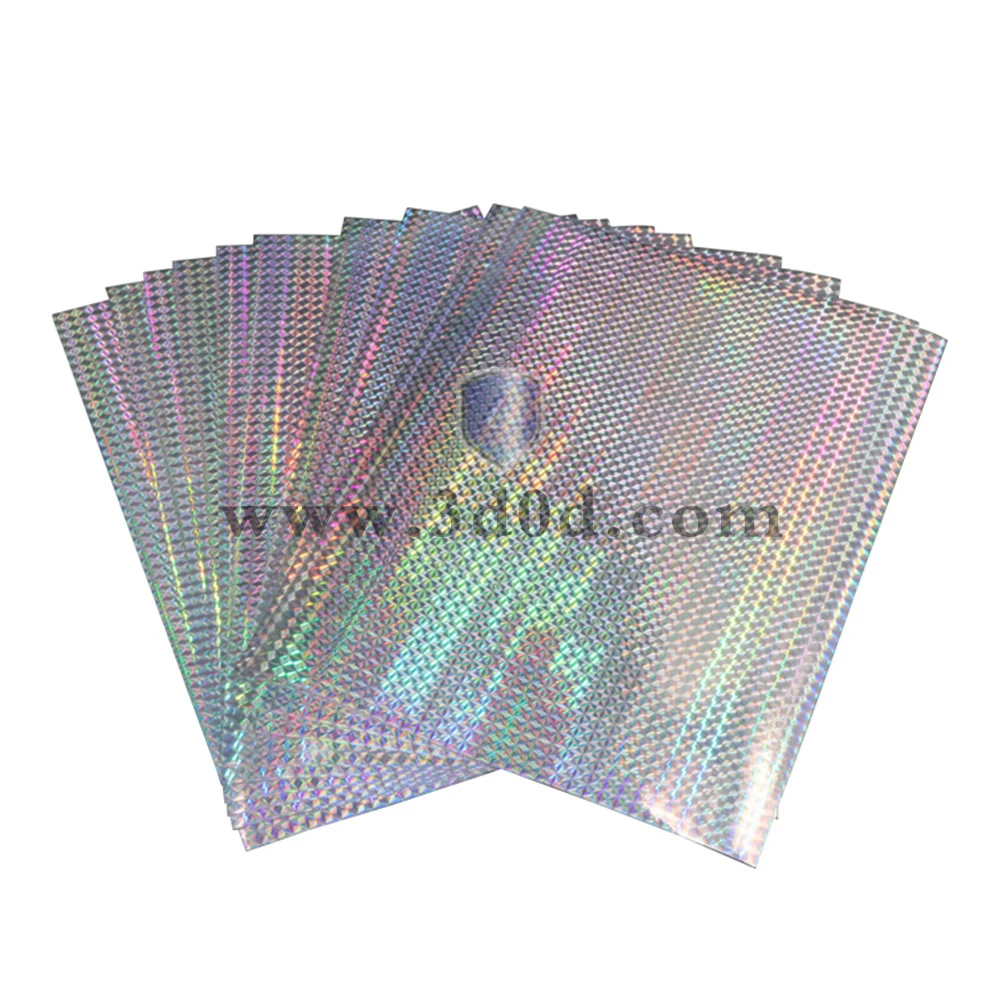 Laser Holographic Aluminum Foil Film Rainbow Metallized Polyester PET Transparent Paper Bag Free Samples Injection Molding