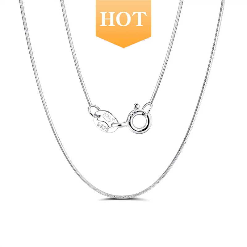 RINNTIN SC19 Custom Jewelry Wholesale Italian 925 Sterling Silver Snake Chain Necklace for Man Women