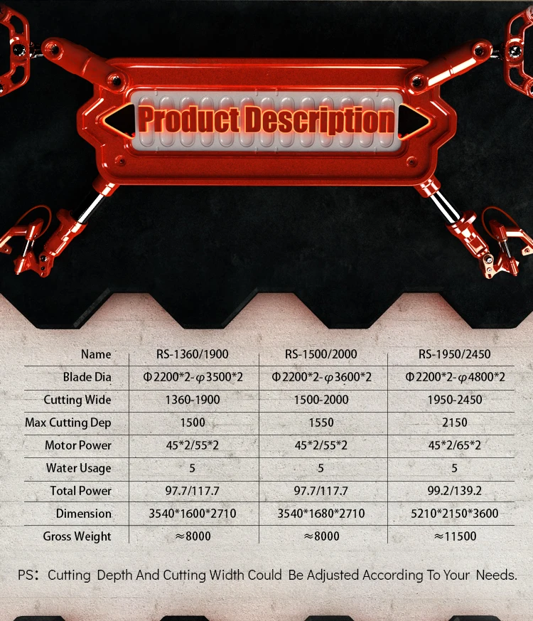 Double Blades Mine Cutter Machine / Block Cutting Machine / Stone Cutting Machine