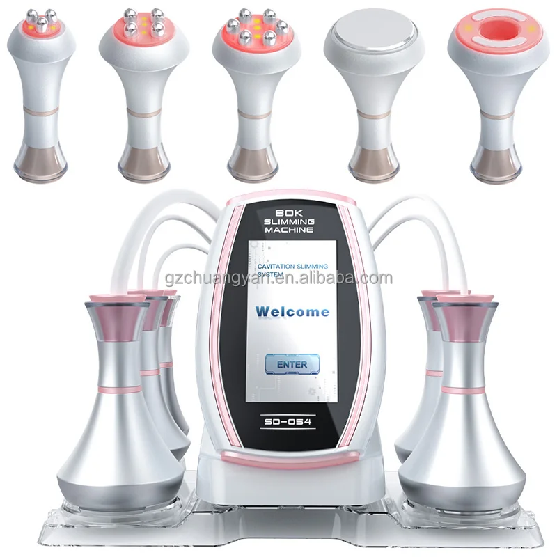 

Factory Newest Weight Loss Increase Muscle Machine Body Beauty Equipment RF Cavitation Slimming Machine, White + golden,white-pink