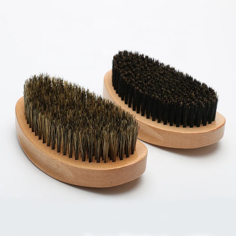

Wholesale hot selling oval boar bristle custom beard brush 360 wave brush, As picture