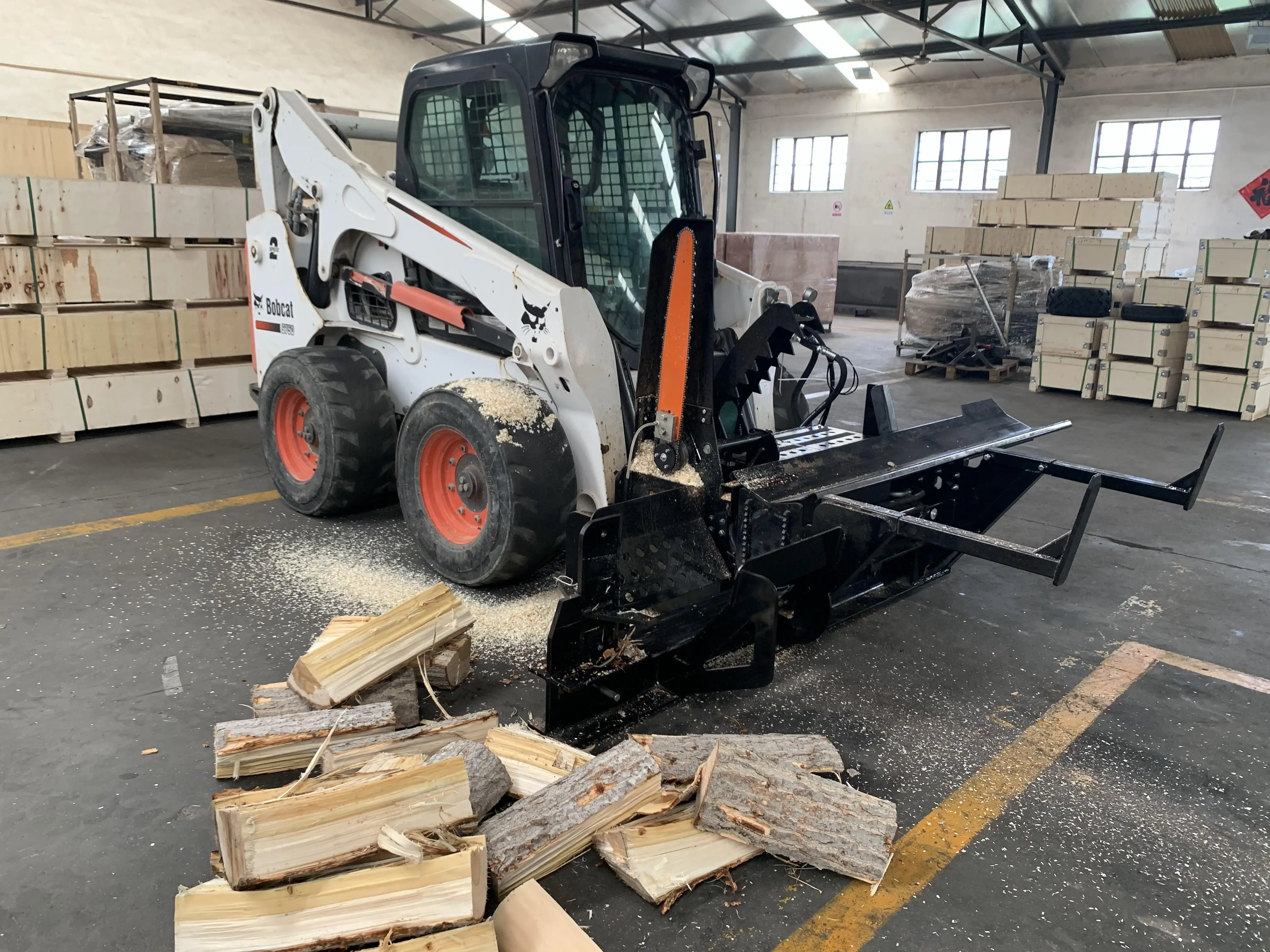 Skid Steer Mounted Firewood Processor / Log Splitting Wood Processor