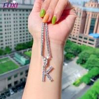 

Foxi Jewelry Custom Alfabeto Silver Plated Personalized Name Choker Tennis Initial Necklace With Letter Pendants