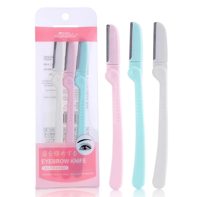 

Lameila Guangzhou Amos High Quality Folding Private Label Ladies Disposable Face Razor Eyebrow Razor Trimmer A920, Green , pink or customized