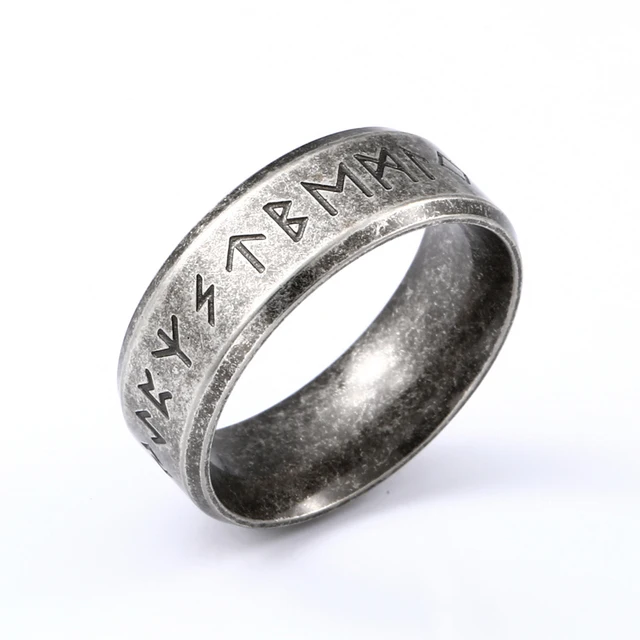 

SS8-R133 Steel Soldier Stainless Steel Odin Norse Viking Amulet Rune MEN Ring fashion Words Retro Jewelry