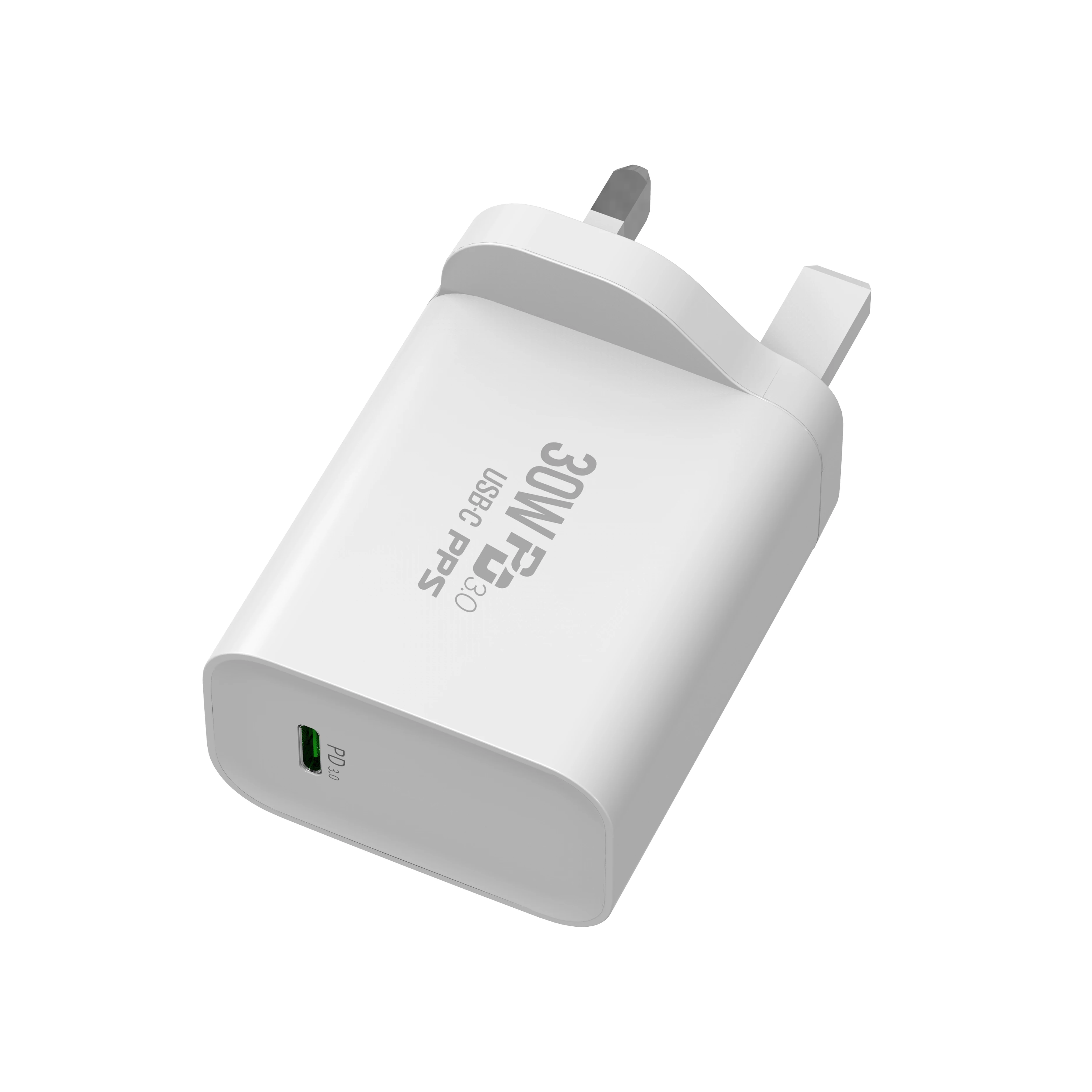 

2020 New Product 30W PD Portable Fast Wall Charger EU/US/UK Plug Travel Charger For Notebook, Black white