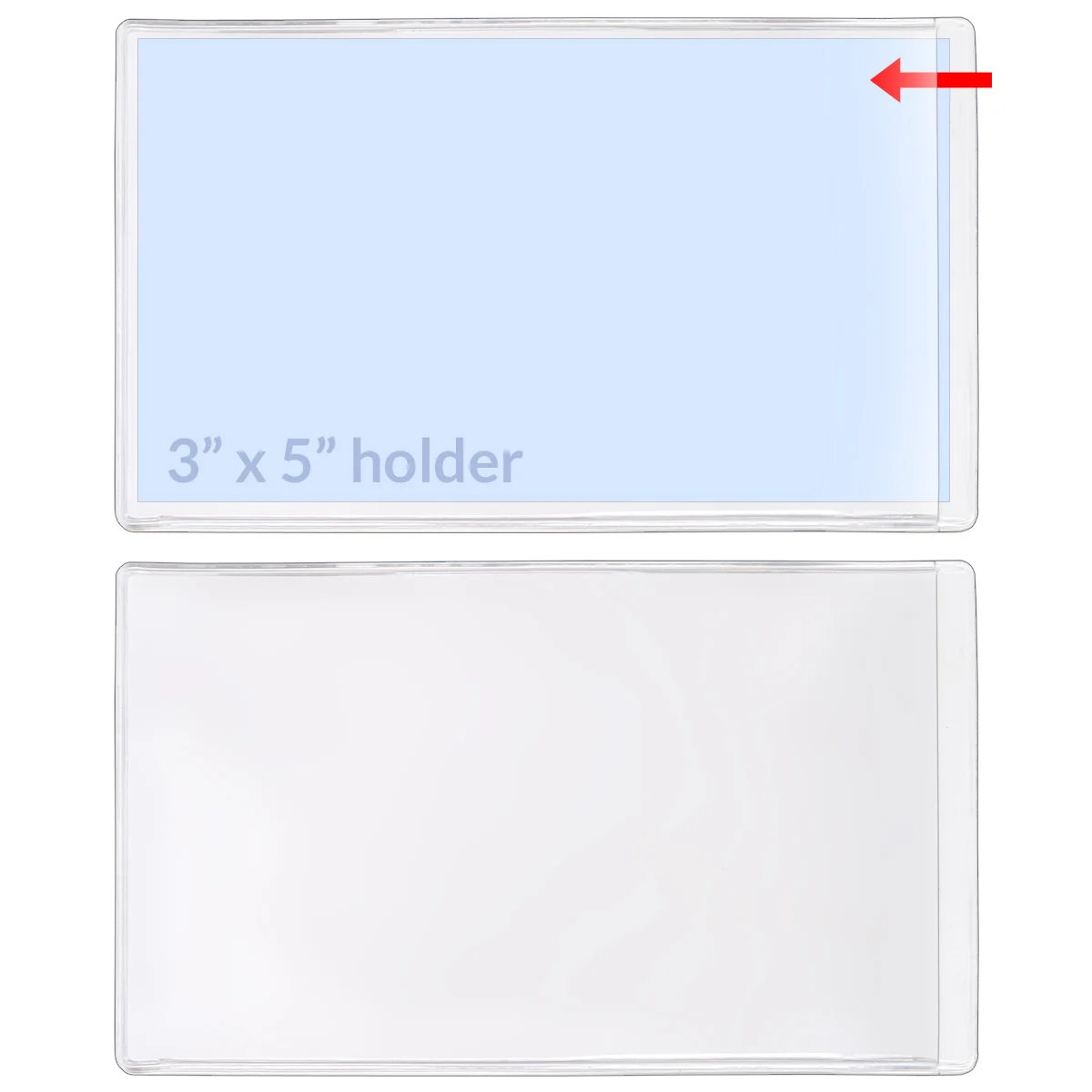 Peel & Stick Pocket Index Card Open Short 3" X 5" Clear Pvc
