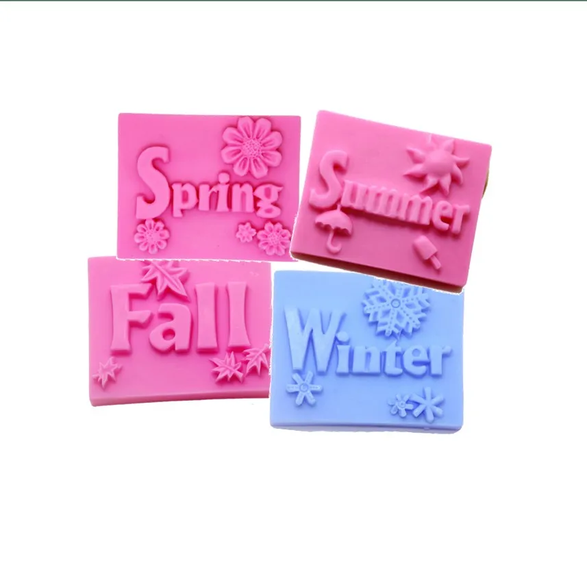 

Spring summer autumn winter soap moulds silicone mold, White