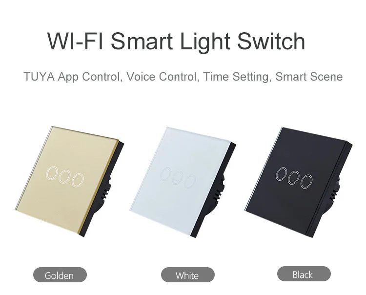 Tuya smart switch nice design custom graphic wall touch switch for Google home