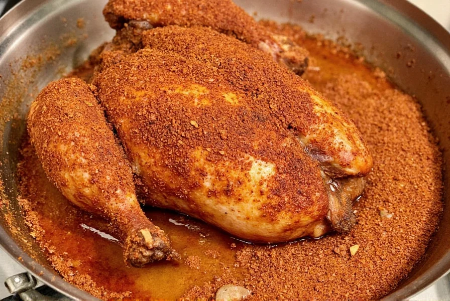 Chicken rubbed with spices