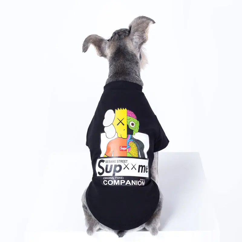 

Pet cartoon T-shirt Summer sun-protective clothing Pet dog clothes