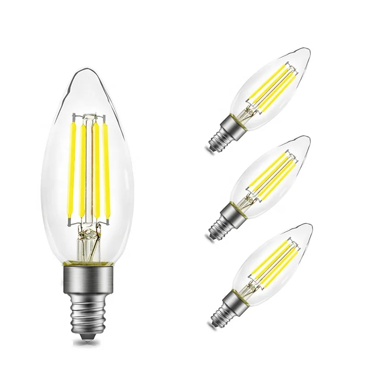 Led Candelabra Bulb 5000k Dimmable B10 Glass Lamp Mini Light Bulb