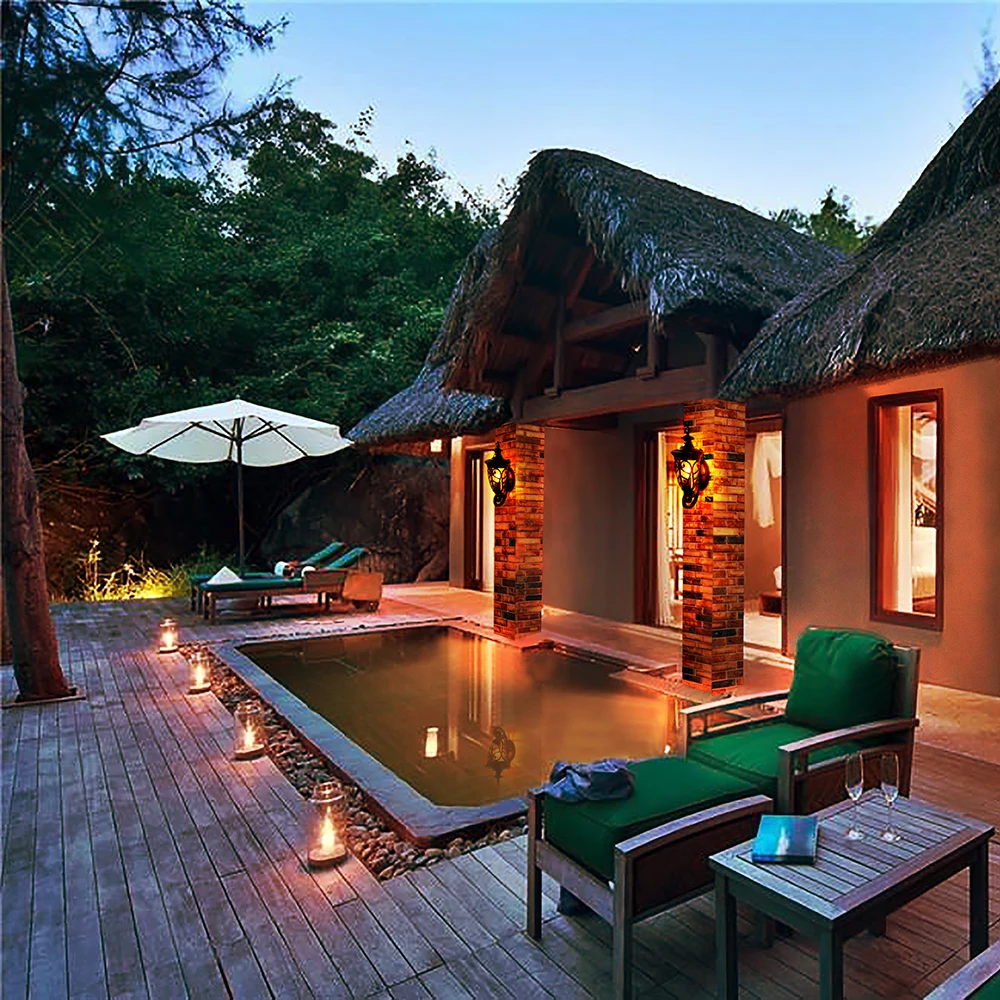 European style antique solar wall lights outdoor waterproof wall lantern villa garden exterior lamp wall mounted indoor lights