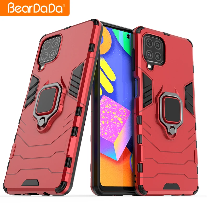 

personalised Creative Gifts 2 in 1 hard eco friendly back cover for Samsung F62 M62 custom design logo cell phone case vendors, Red,black,dark blue