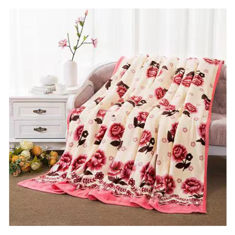 

Spanish style 100% polyester washable luxury cloud print warm flannel fleece blanket