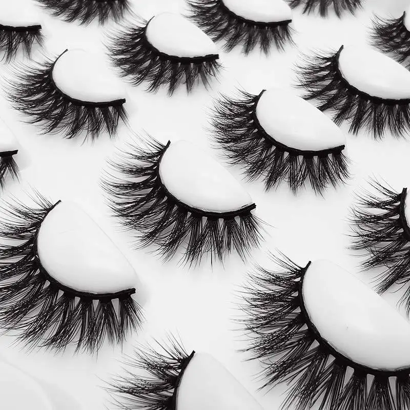 

10 Pairs of Shidishangpi Handmade Eyelashes OEM 3d Mink Rodan Field Full Strip Lashes Boost Lashes, Black