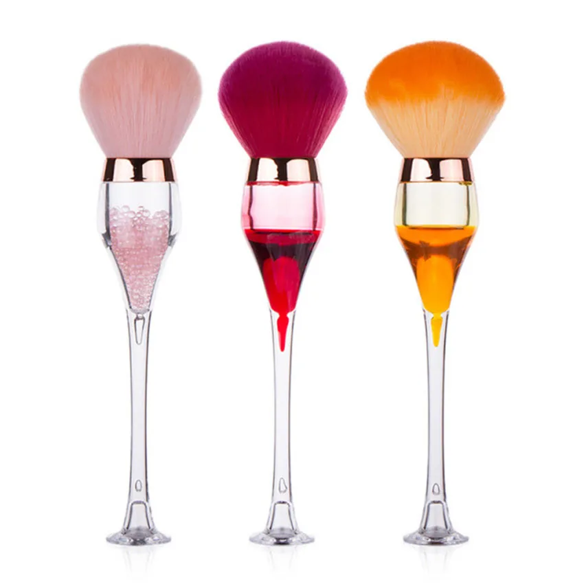 

2020 New Design Professional Manicure Tools Acrylic Handle Red Wine Glass Nail Dust Brush, Pictures showed