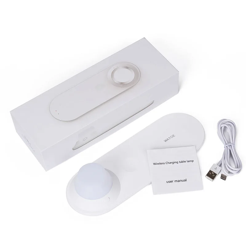 

Lamp With Wireless Charging For Iphone Watch General Wireless Charger For Android Phones, White