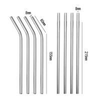 

custom 215*8mm eco straw metal straw stainless steel reusable straws with logo