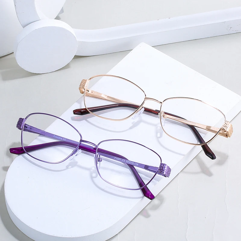 

Guaranteed Quality Proper Price Glasses Frame Men And Women Optical Eyeglasses Anti Blue Light Glasses River, Purple/gold/copper
