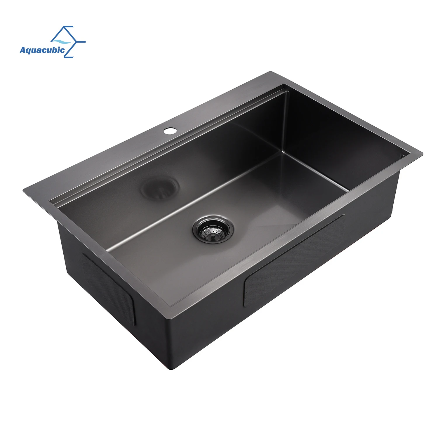 

USA Free Shipping 33" x 22" Drop In Kitchen Sink Gunmetal Black 16 Gauge 304 Stainless Steel Topmount Workstation Sink