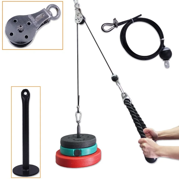 

Fitness Pulley Cable System Adjustable Length Home Gym Sport Accessories Outdoor Fitness_Accessories