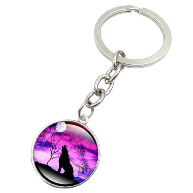 
custom colorful glass photo Crystal KeyChain for Wedding Souvenir 