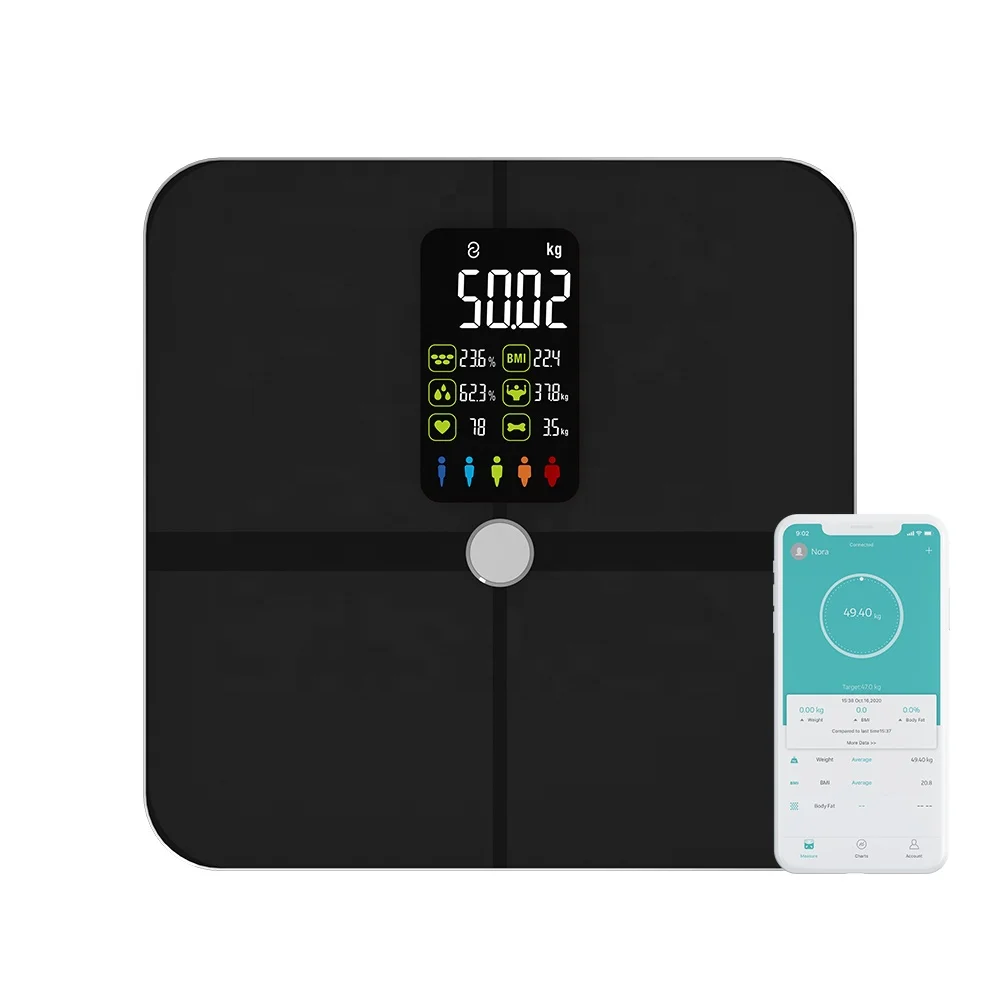 

Household Personal Smart Digital RTS Customize Free Electronic Body Fat Scale Heart Rate VA Display Everyday Presents Support