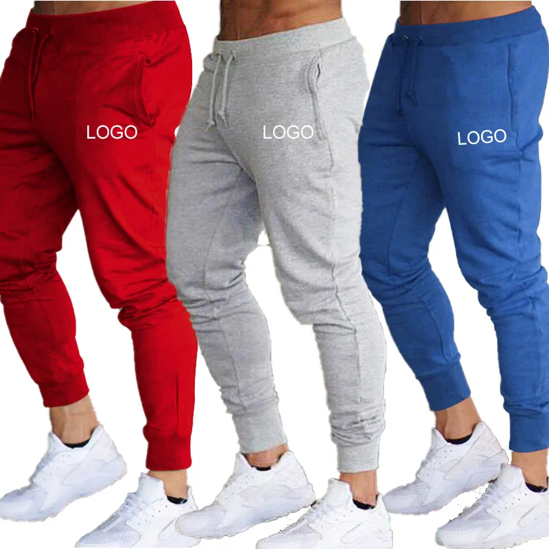 

Customized Plus size Men Jogger Pants Cotton Sweatpants Solid Black Trouser Pant Man Gym Workout Streetwear Track Pants for men
