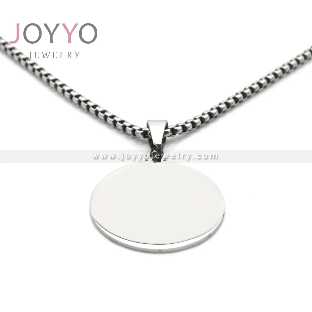 

fast shipping custom logo photo couple stainless steel round necklace pendant