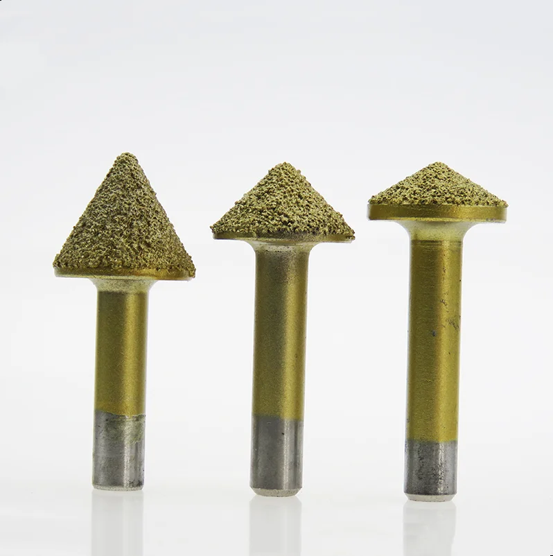 高精度石材钎焊雕刻工具路由器钻头 cnc 铣削锥形雕刻钻头