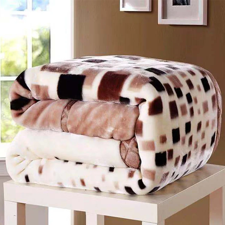 

OEM service full size 100% polyester thermal raschel flannel luxury spanish blanket