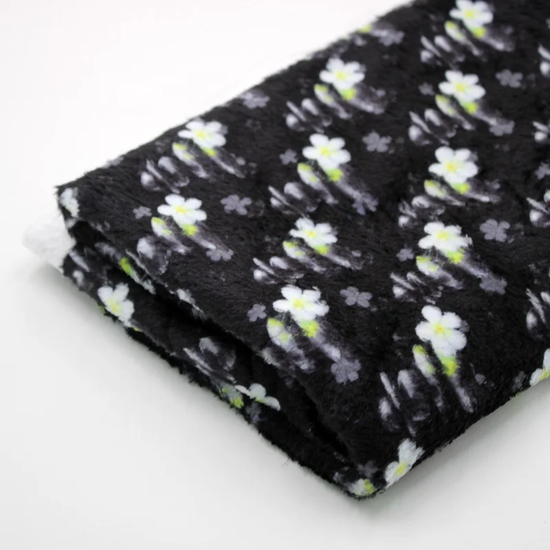
floral print double faced digital printing polyester fleece fabric for kids blanket and other winter wears 