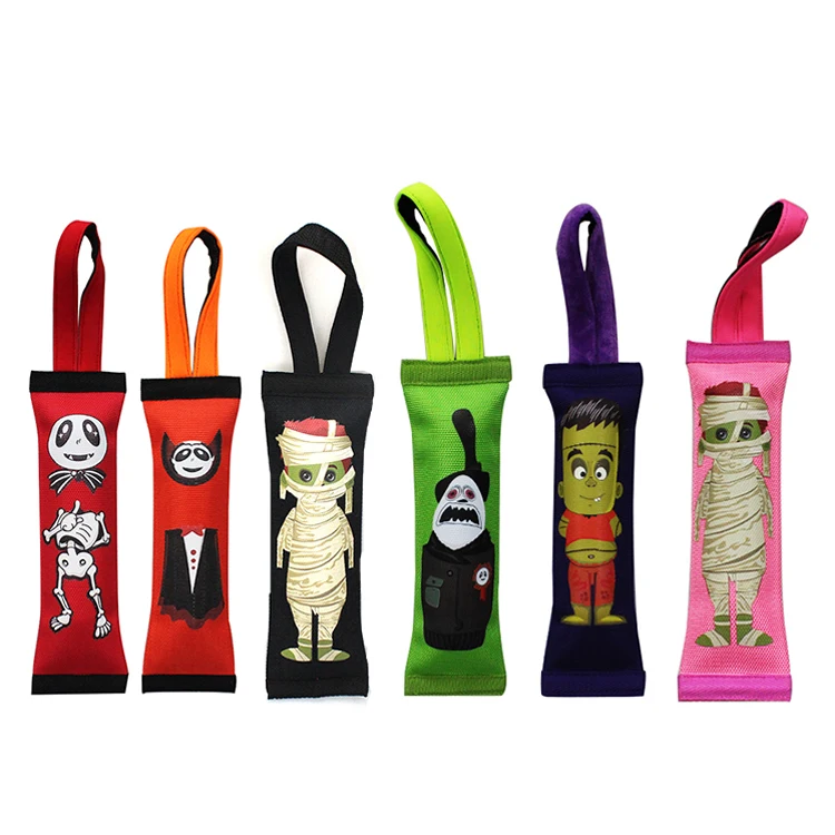

Halloween Hard Core Handles Squeak Fetch Fire Hose Pet Dog Tug Toy