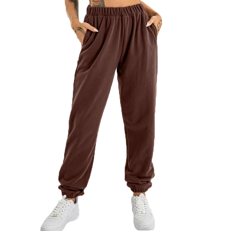 

2022 New Arrival Wholesale Women's Cotton Sweatpants High Waisted Pants with Pockets Athletic-fit Joggers for Lounge Jogging