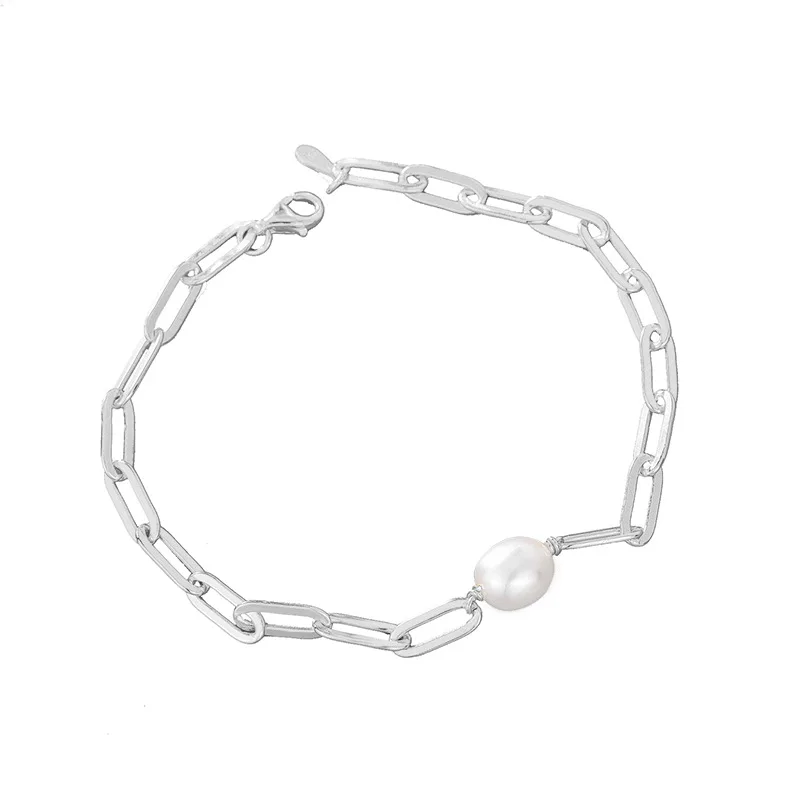 

French light luxury natural Baroque pearl bracelet S925 sterling silver