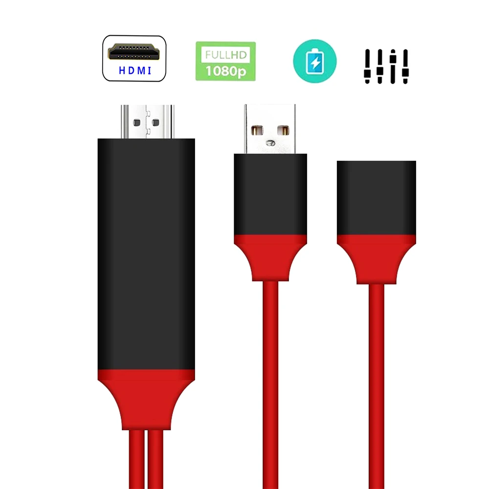

Full HD HDTV to USB 2 in 1 cable is suitable for general phone to HDTV adapter such as iPhone 11 and iPad pro