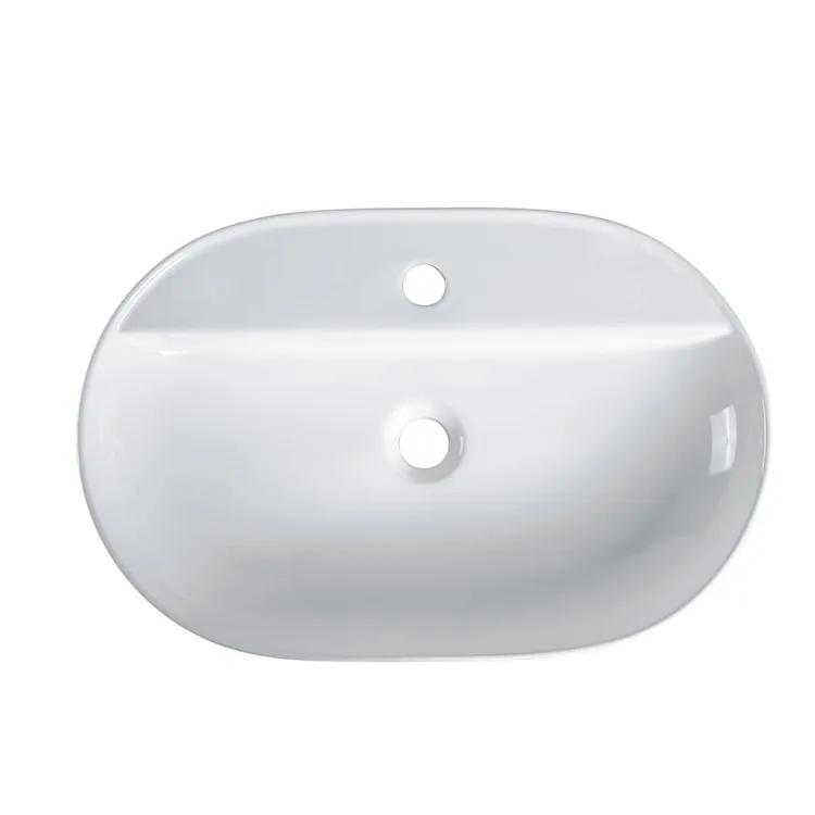 Fashion style apartment office building ceramic bathroom round counter top basin