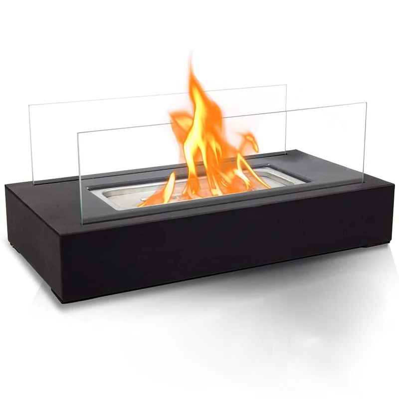 

Ur-health Indoor Metal Mini Tabletop Fireplace Clean Burning Tabletop Fire Pit Rectangular Fireplace