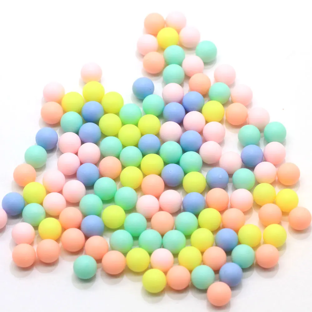 

6mm Pastel Color Acrylic Plastic No Hole Beads DIY Slime Beads For Jewelry Accessories Crafts, Mixed color