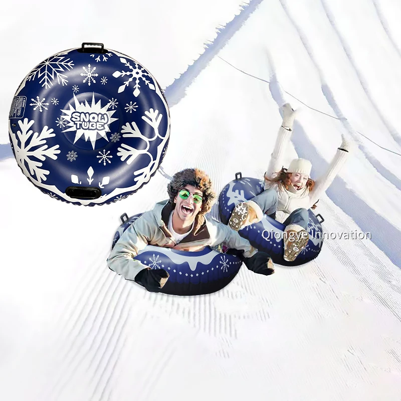 

Custom Factory Snow Tube Heavy Duty Inflatable Snow Sled with Handles for Skating Winter Outdoor Fun, Blue snow