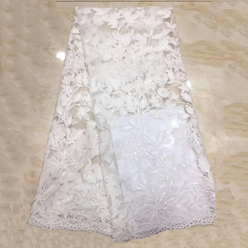 

Beautifical white french lace with sequin tulle lace fabric high quality french flower embroidery lace fabric ML1N1313, Can be customized