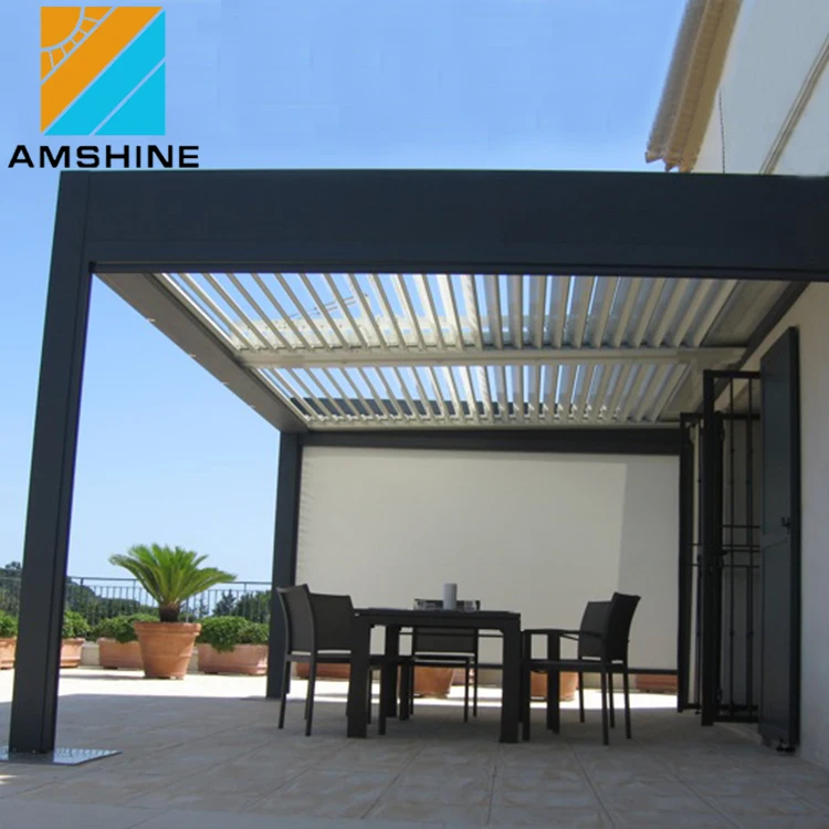 

Aluminum Motorized Sun Louvre Roof Bioclimatic Pergola, Customized colors