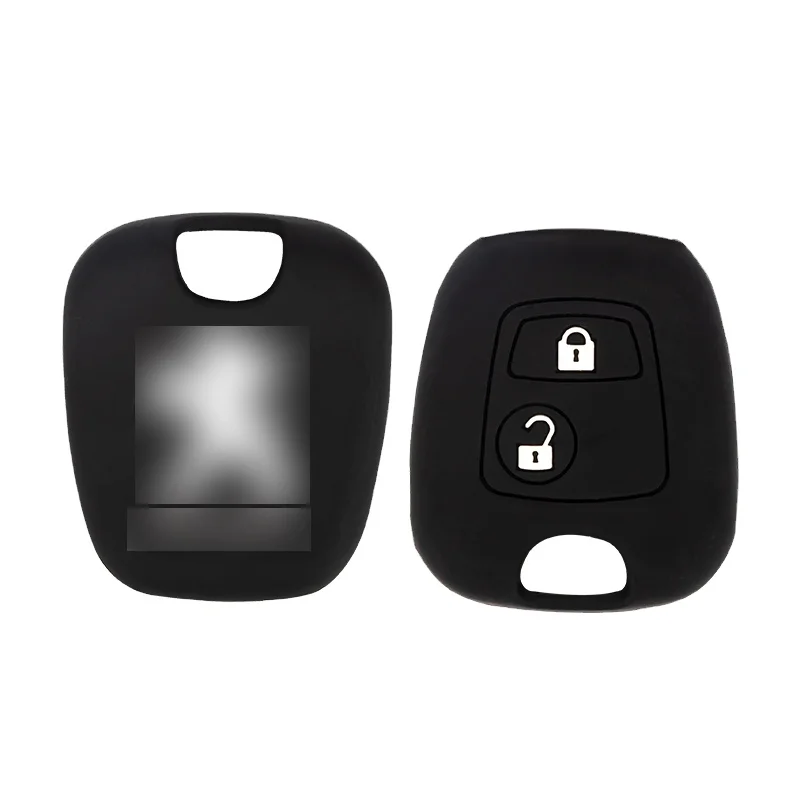 

Personality Silicone Two Buttons Straight Car Key Cover Case For Peugeot 208