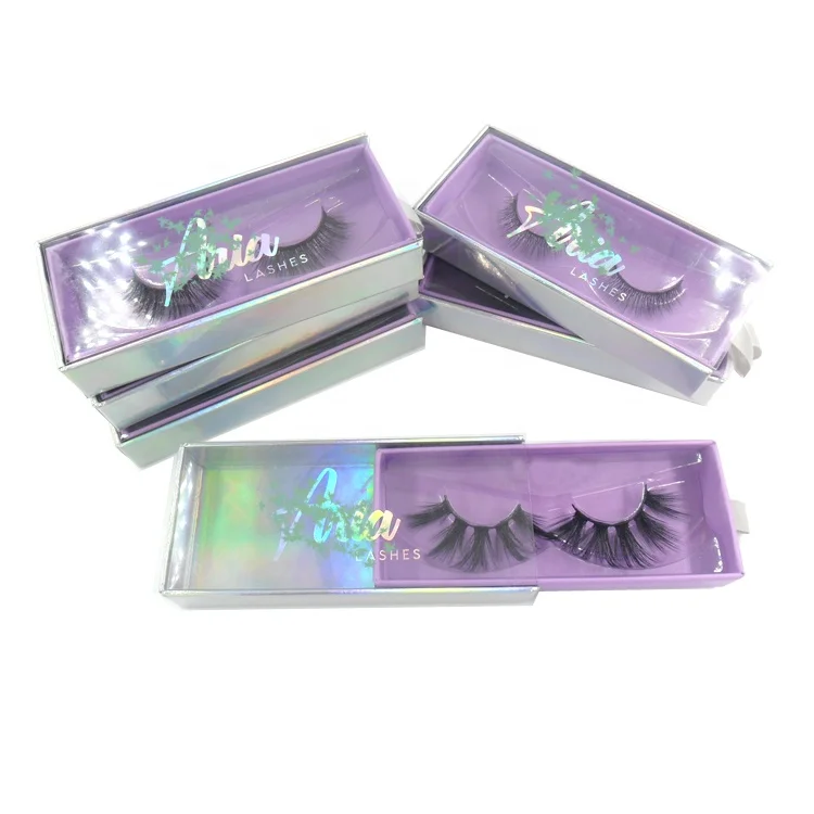 

3D Faux Mink Lashes False Eyelashes With Box Packaging custom packaging box, Black