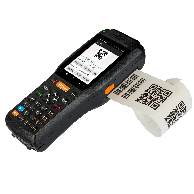 

Rugged handheld barcode scanner PDA bus ticketing machine with printer and NFC reader