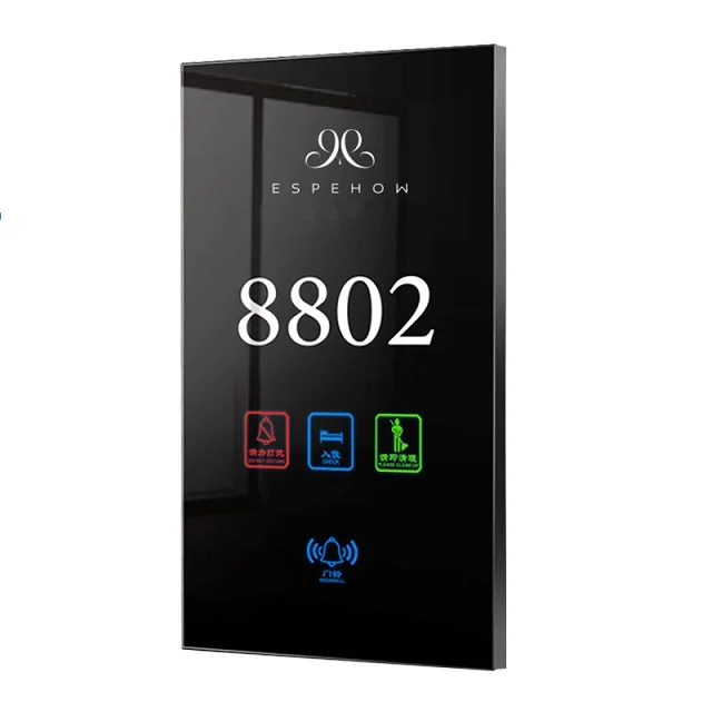 

Customizing Hotel Apartment Smart Electronic Door Display Glass Panel Electric Number LED Doorplate